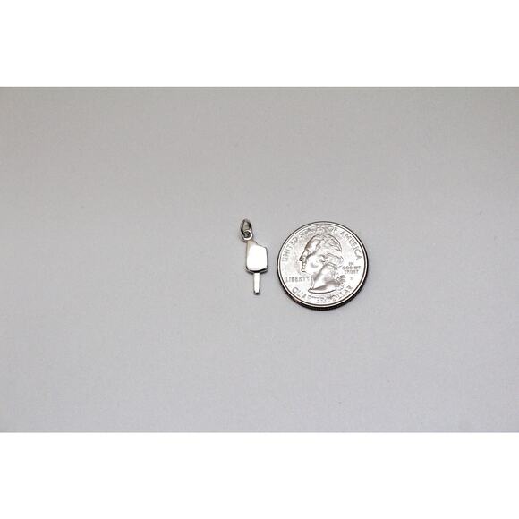 Sterling Silver Ice Cream Bar Charm, Silver Oxidized Ice Cream Bar Charm - Picture 3 of 4